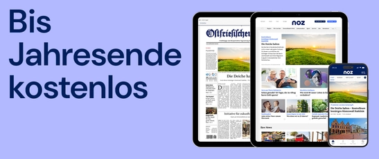 Abbildung der digitalen Produkte des Ostfriesischen Kuriers mit der Überschrift "Bis Jahresende kostenlos"