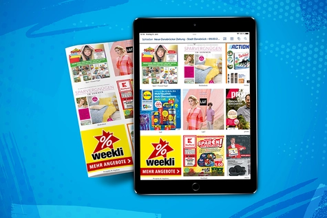 Tablet mit dem Beilagen-Bereich in der E-Paper App