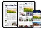 Abbildung der digitalen Nachrichtenprodukte: mit Smartphone App, Tablet als Website und als E-Paper.
