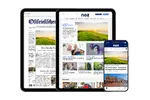 Abbildung der digitalen Nachrichtenprodukte: mit Smartphone App, Tablet als Website und als E-Paper.