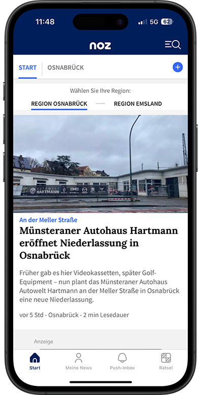 NOZ News-App, Ansicht 1